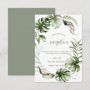 Convites Aquarela Folhas Tropicais Verdejante