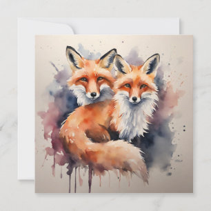Convites Aquarela Fox Duo