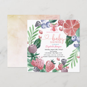Convites Aquarela Frutas Bagas Doces Chá de Bebê
