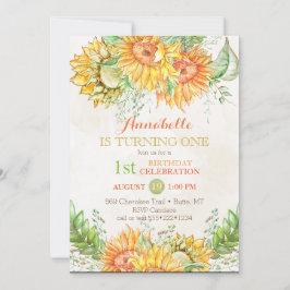 Convites Aquarela Girassóis Brilho Laranja Amarelo Verde