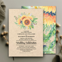 Aquarela Girassóis | Casamento de papel Kraft