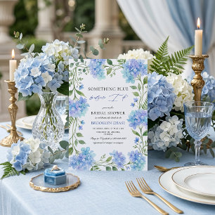 Convites Aquarela Hydrangea Azul Noiva Algo Azul