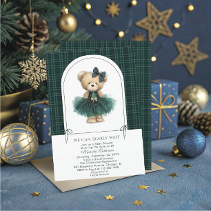 Convites Aquarela Inverno Urso de pelúcia Natal Bebê Show