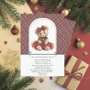 Convites Aquarela Inverno Urso de pelúcia Natal Bebê Show