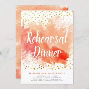 Convites Aquarela, janto de ensaio de casamento de recifes