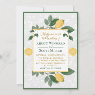 Convites Aquarela Lemons Sicilianos Casamento