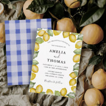 Aquarela Limões Amarelos Cítricos Casamento