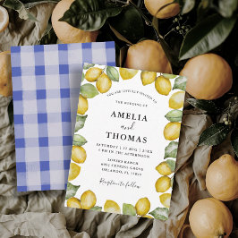 Convites Aquarela Limões Amarelos Cítricos Casamento