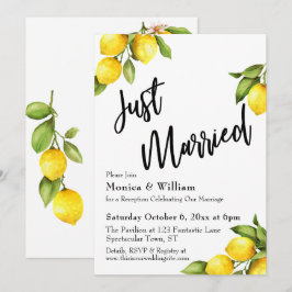 Convites Aquarela Limões Casamento Tipografia