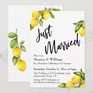 Convites Aquarela Limões Casamento Tipografia