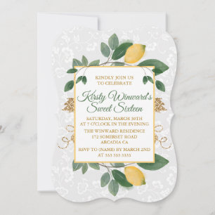 Convites Aquarela Limões Sicilianos Sweet Sixteen