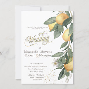 Convites Aquarela Limões Xadrez Verde Casamento