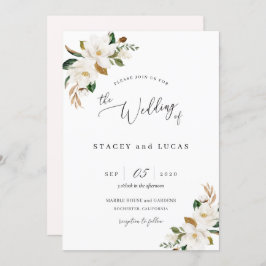 Convites Aquarela Magnolia Floral