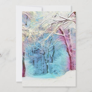 Convites Aquarela moderna de árvores nevadas coloridas