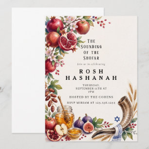 Convites Aquarela Moderna Rosh Hashanah Judaico