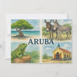 Convites Aquarela multivisual de Aruba