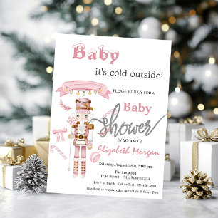 Convites Aquarela Noivador de Nozes Baby Shower Rosa