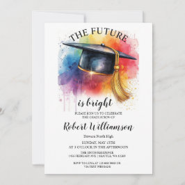 Convites Aquarela O Futuro É Festa de formatura Brilhante