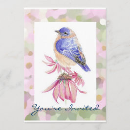Convites Aquarela Oriental Bluebird Blue Bird Art