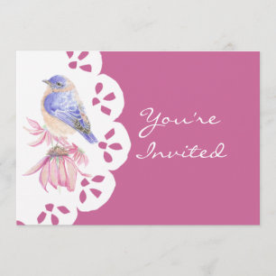 Convites Aquarela Oriental Bluebird Blue Bird Art