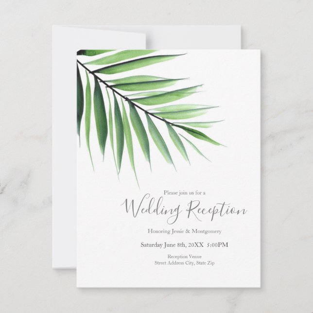 Convites Aquarela Palmeira  (Frente)