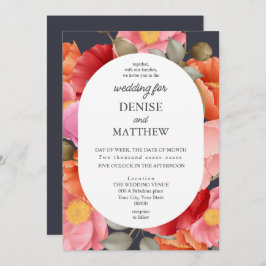 Convites Aquarela Papoula em Cinza Noite Solar