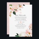Convites Aquarela Pastel Blush Floral Rosa Bat Mitzvah<br><div class="desc">Simples e elegante convite do morcego floral rosa.</div>