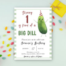 Aquarela Pepino Grande Dill Primeiro Aniversário