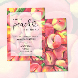 Convites Aquarela Pequeno pêssego está no caminho do chá de