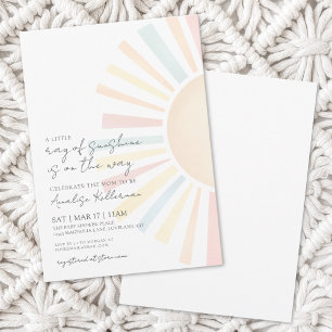 Convites Aquarela Pequeno Raio De Sol Chuvinha De Amor Baby