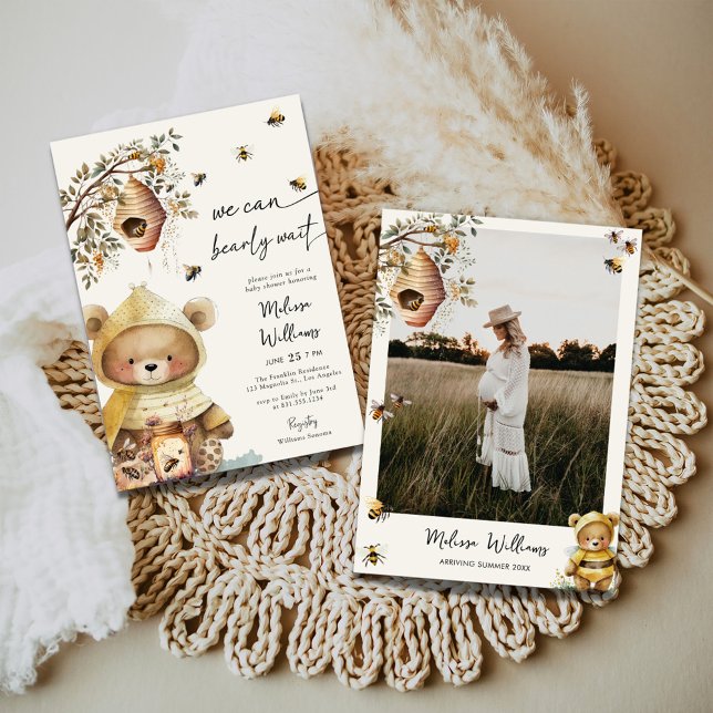 Convites Aquarela Podemos Aumentar O Chá de fraldas De Foto (Criador carregado)