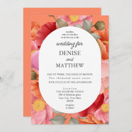 Convites Aquarela Pópia no Deserto Flor Rosa