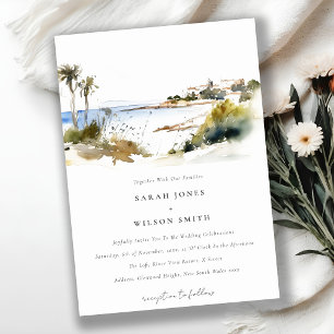 Convites Aquarela Rhode Island Estados Unidos Casamento