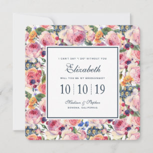 Convites Aquarela   Rosas em inglês - Bridesmaid