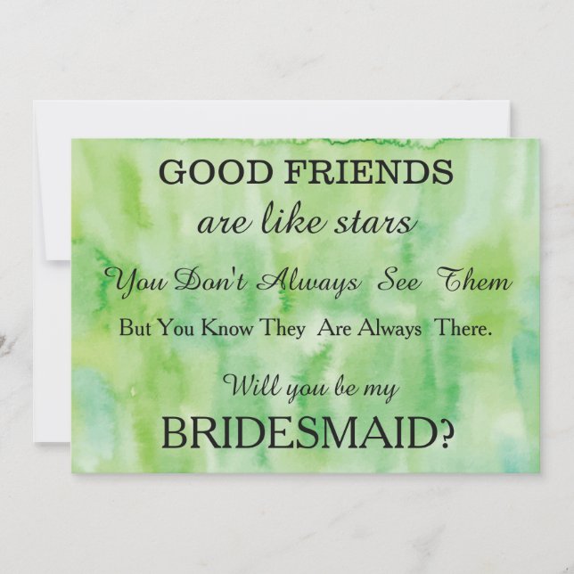 Convites Aquarela será minha dama de honra? (Frente)