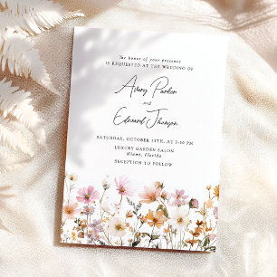 Convites Aquarela Simples Rústica do casamento outono