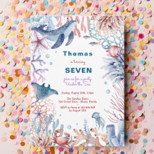 Aquarela sob o aniversário de criança do mar