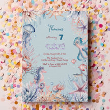 Aquarela sob o aniversário de criança do mar