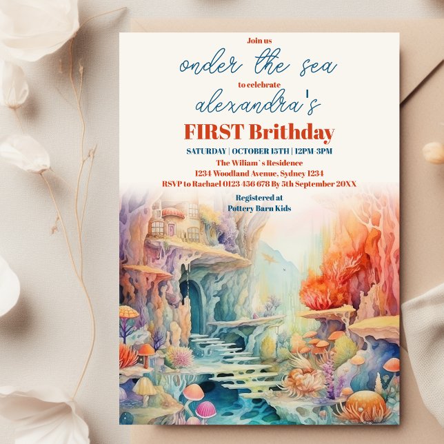 Convites Aquarela sob o Aniversário de criança dos Amigos d (Criador carregado)