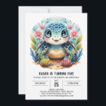 Convites Aquarela Sob O Aniversário Do Sea Kids Turtle Boy<br><div class="desc">Mergulhe sua celebração em matizes vibrantes com nossa Aquarela sob o convite de aniversário do Sea Kids Turtle Boy. Os elementos brincalhões, aliados a tons vibrantes de aquarela e ao delicioso motivo de tartaruga, criam um convite que é vivo e cheio do charme imaginativo do zimido submarino. Editável para personalização,...</div>