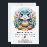 Convites Aquarela Sob O Aniversário Do Sea Kids Turtle Boy<br><div class="desc">Mergulhe sua celebração em matizes vibrantes com nossa Aquarela sob o convite de aniversário do Sea Kids Turtle Boy. Os elementos brincalhões, aliados a tons vibrantes de aquarela e ao delicioso motivo de tartaruga, criam um convite que é vivo e cheio do charme imaginativo do zimido submarino. Editável para personalização,...</div>