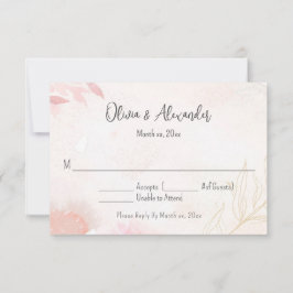 Convites Aquarela Suave Resposta para Casamento Floral Tom 