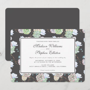 Convites Aquarela Suculentos e Sucursais - Casamento