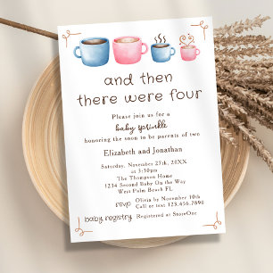 Convites Aquarela Tema Café Coisinha de 2º Chá de Bebê
