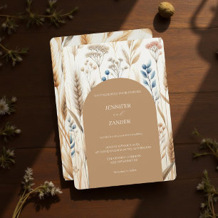 Convites Aquarela Trigo Elegante Casamento Rústico de Outon