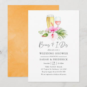 Convites Aquarela Tropical Floral Beach Brews antes de mim