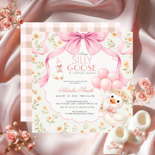 Convites Aquarela Tudo em Um Chuveiro de Bebê Silly Goose B