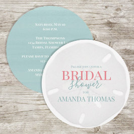 Convites Aquarela Turquesa Marisca Areia Dólar Elegante I