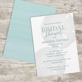 Convites Aquarela Turquesa Sand Dollar Elegante