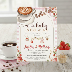 Convites aquarela um bebê berry doce está sendo preparado m